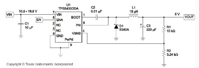 5V output voltage application circuit diagram