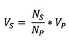 relationship between the primary voltage (VP) and the secondary voltage (VS)