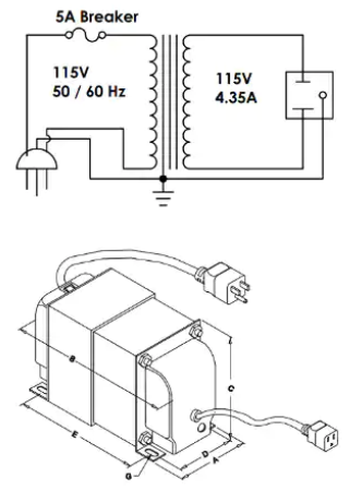 an isolation transformer with a shield on the end cap