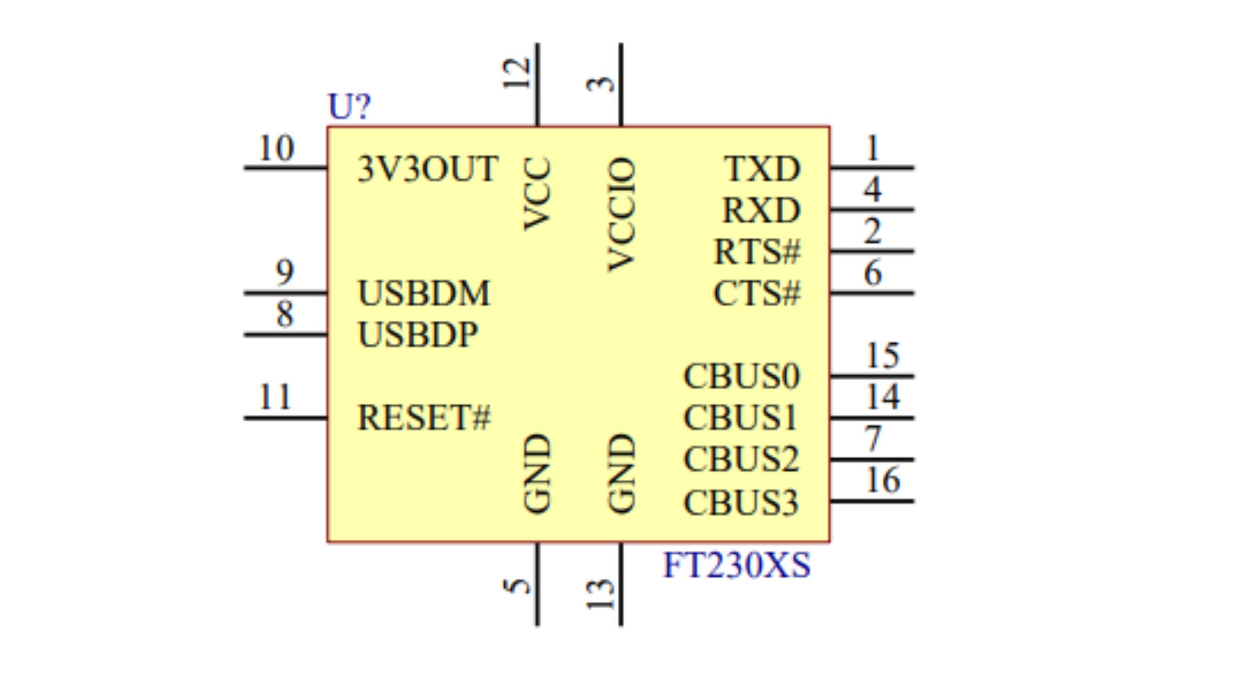 FT230XS UART, Microprocessor, Pinout Easybom